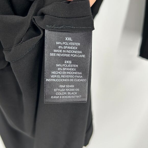 NORMA KAMALI Black Long Sleeve Pleated Shoulder Knee Length Dress Size XXL - Picture 5 of 5